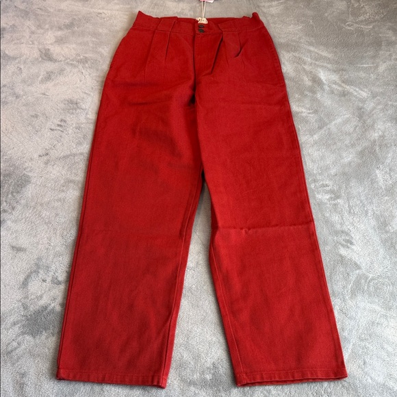 NWT Lucy & Yak Addison Jeans Organic Twill Red Size W30 - Picture 2 of 16